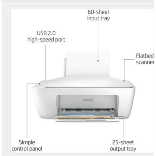 Hp Genuine Colour DeskJet 2320 All-In-One Printer Copy, Scan,Print +2 Starter Catridges Black And White - White