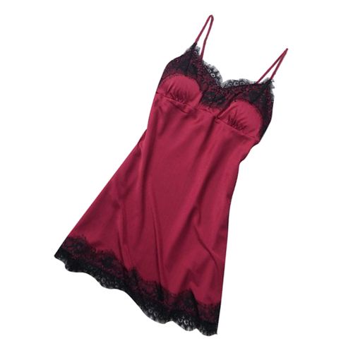 Women Sexy Nightgown Lingerie Pajamas Satin Robe Dress Babydoll S M L