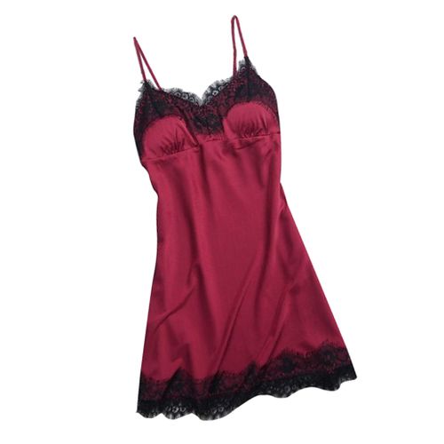 Women Sexy Nightgown Lingerie Pajamas Satin Robe Dress Babydoll S M L