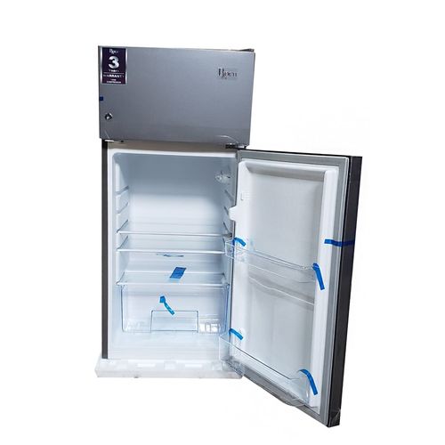 Roch 115 Liters Double Door Top Freezer Defrost Fridge –Inox(2YRS WRTY)