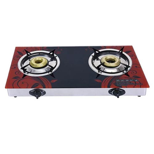 ADH Glass Gas Stove – Double Burner Black