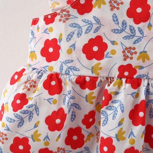 Newborn Infant Dresses Hat Floral Bowknot Sleeveless Dress