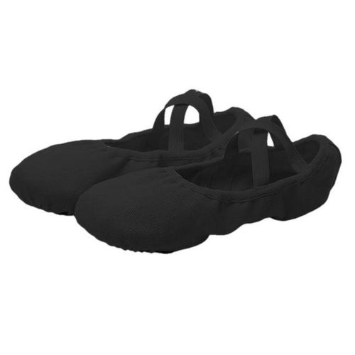 Fashion Canvas Ballet Slipper Split-Sole Shoes Gymnastics Black_32