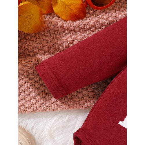 Newborn Baby I Love Mom Dad Long sleeved jumpsuit Boys and Girls Knitted pants Hat 3-piece set