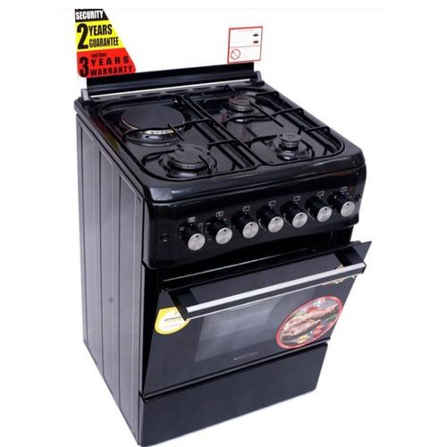 Blueflame 3 Gas And 1 Electric 60X60 Hot Plate S6031ERF-P With Electric Oven &ndash; Black