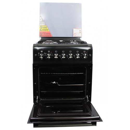 Blueflame 3 Gas And 1 Electric 60X60 Hot Plate S6031ERF-P With Electric Oven – Black