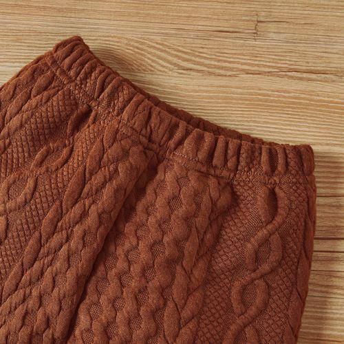 Baby Boys Autumn Winter Twist Kniting Long Sleeves Sweatsuit Brown