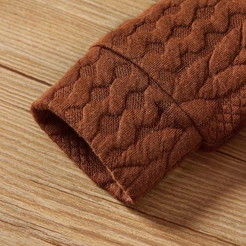 Baby Boys Autumn Winter Twist Kniting Long Sleeves Sweatsuit Brown