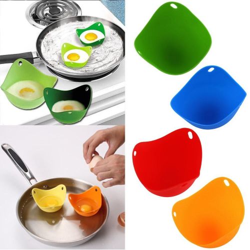 DEICY.YL 2Pcs Silicone Nontoxic Egg Poacher Tray Fried