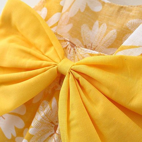 2pcs Girls Dress Bow Baby Beach Dresses Newborn Clothe Hat