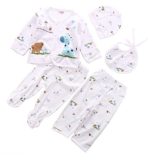 5 Pieces Pajamas Sleeper Set Newborn Infant Unisex