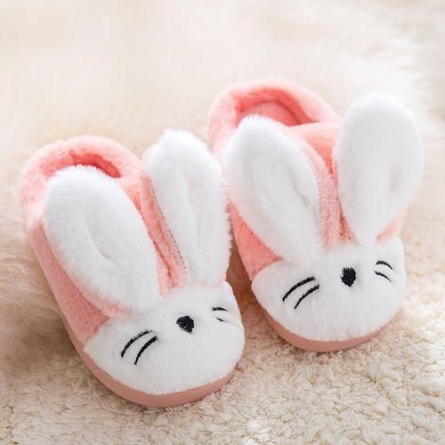Boys Flip Flops Cartoon Rabbits Warm Home Slippers Indoor Kids Floor Shoes
