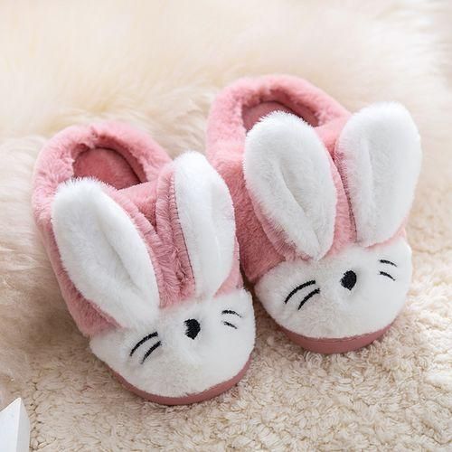 Boys Flip Flops Cartoon Rabbits Warm Home Slippers Indoor Kids Floor Shoes
