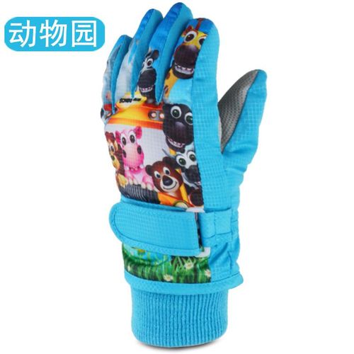 Winter Children's Ski Gloves Outdoor Snow Warm Boys and Girls Baby Riding Waterproof Thickened Cartoon Finger