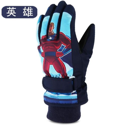 Winter Children's Ski Gloves Outdoor Snow Warm Boys and Girls Baby Riding Waterproof Thickened Cartoon Finger