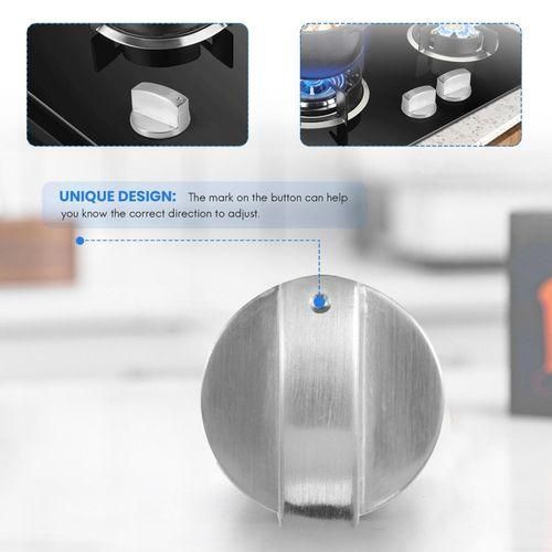 915 Generation Brushed Metal Stove Knobs Cooker Control Switch Range Oven Knobs Cooktop Burner Knob Hob Switch Kitchen Repment Accessories 8pcs 6mm Shaft Core