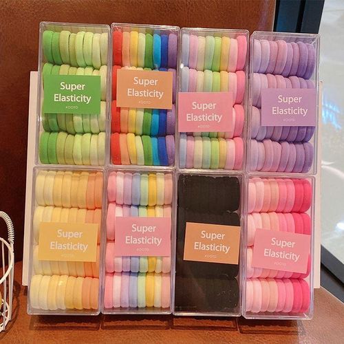 Children's Hair Band Large Size Does Not Hurt Hair Height Ponytail Hair String Hairtie Girls' Durable High Elastic Rubber Band Student Leather Case