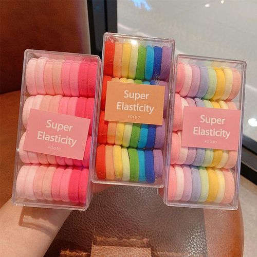Children's Hair Band Large Size Does Not Hurt Hair Height Ponytail Hair String Hairtie Girls' Durable High Elastic Rubber Band Student Leather Case