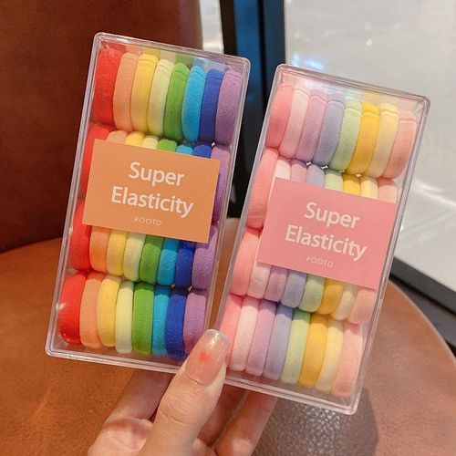 Children's Hair Band Large Size Does Not Hurt Hair Height Ponytail Hair String Hairtie Girls' Durable High Elastic Rubber Band Student Leather Case