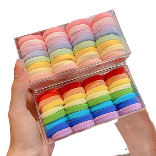 Children's Hair Band Large Size Does Not Hurt Hair Height Ponytail Hair String Hairtie Girls' Durable High Elastic Rubber Band Student Leather Case