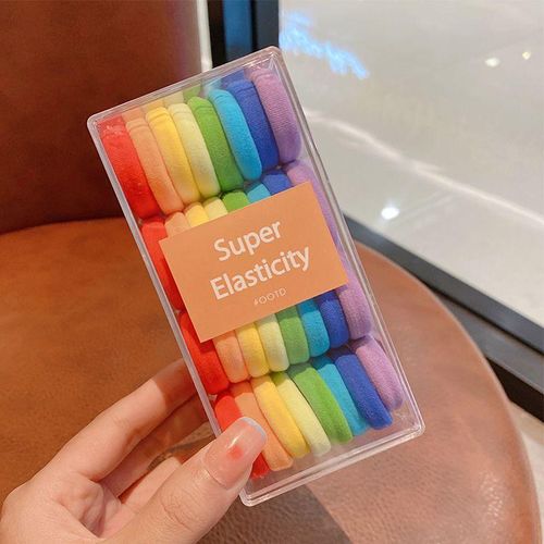Children's Hair Band Large Size Does Not Hurt Hair Height Ponytail Hair String Hairtie Girls' Durable High Elastic Rubber Band Student Leather Case