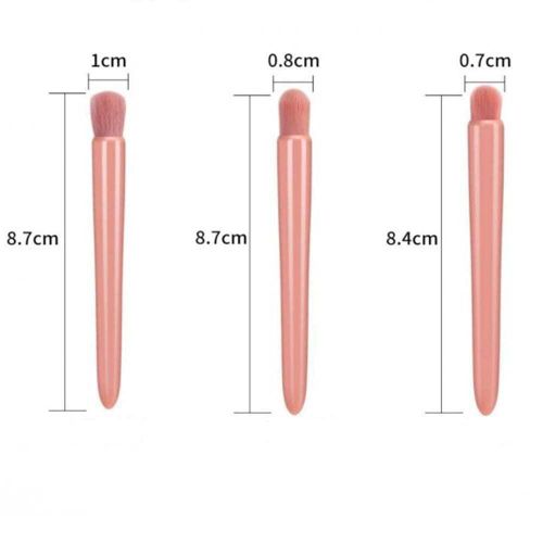 5 In 1 Makeup Brush Set With Mirror Blush Powder Brush Travel Kit Portable