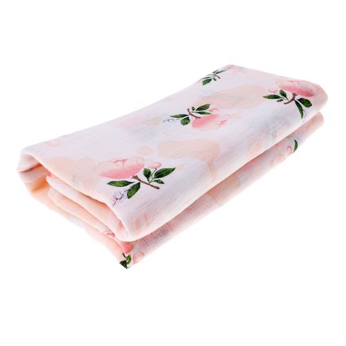 Muslin Blanket Pram Cot Bed Moses Basket Crib 110 X Rose