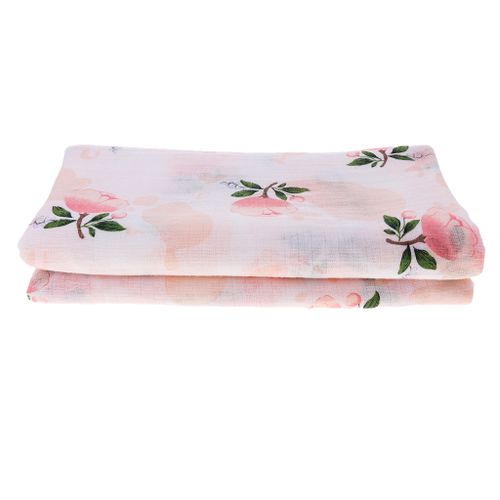 Muslin Blanket Pram Cot Bed Moses Basket Crib 110 X Rose