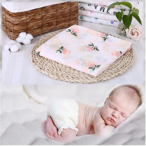 Muslin Blanket Pram Cot Bed Moses Basket Crib 110 X Rose