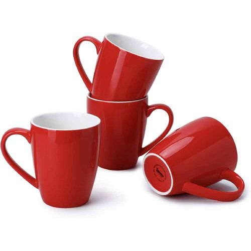 Sawa Set of 6 Coloured Ceramic Cups -Red.