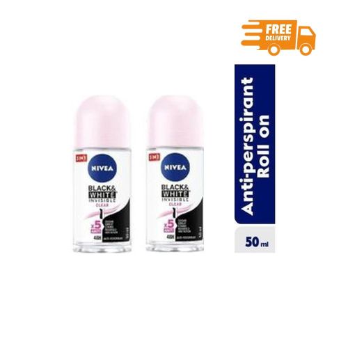 NIVEA Invisible Black & White Clear 50ml - 2Pack