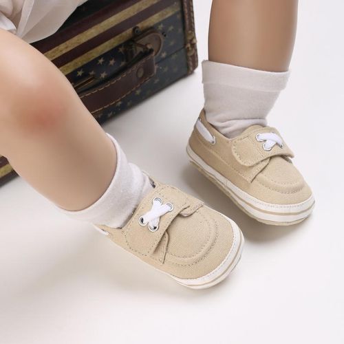 Spring And Autumn 0-1 Year Old Baby Shoes For Boys And Girls Casual Canvas Velcro Soft Bottom Anti Slip Sneakers