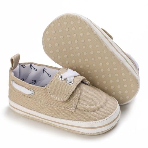 Spring And Autumn 0-1 Year Old Baby Shoes For Boys And Girls Casual Canvas Velcro Soft Bottom Anti Slip Sneakers