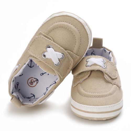 Spring And Autumn 0-1 Year Old Baby Shoes For Boys And Girls Casual Canvas Velcro Soft Bottom Anti Slip Sneakers