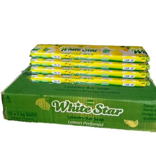 White Star White Star Bar Soap Lemon 1Kg - 10Bars(Carton) + Free Magic Detergent