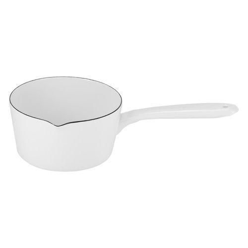 1.3L Japanese Style White Ceramics Milk Pot Kitchen Cooking Pan Pot Stewpan Baby Food Saucepan with Long Handle for One People
