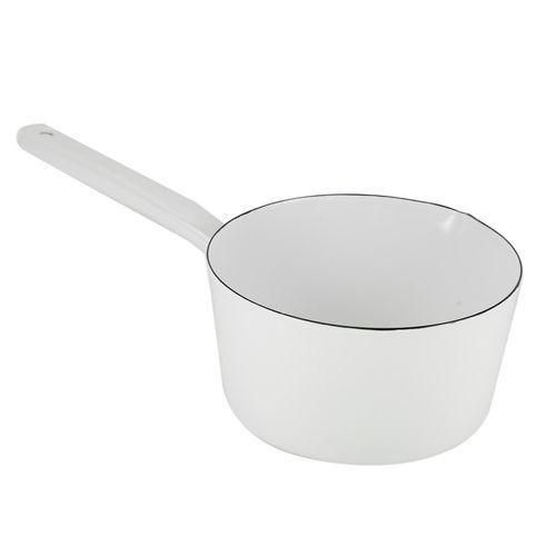 1.3L Japanese Style White Ceramics Milk Pot Kitchen Cooking Pan Pot Stewpan Baby Food Saucepan with Long Handle for One People