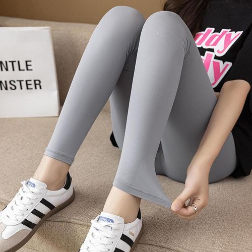 Ice silk leggings for women in summer thin style, no pilling, oversized elastic tight cropped pants,
