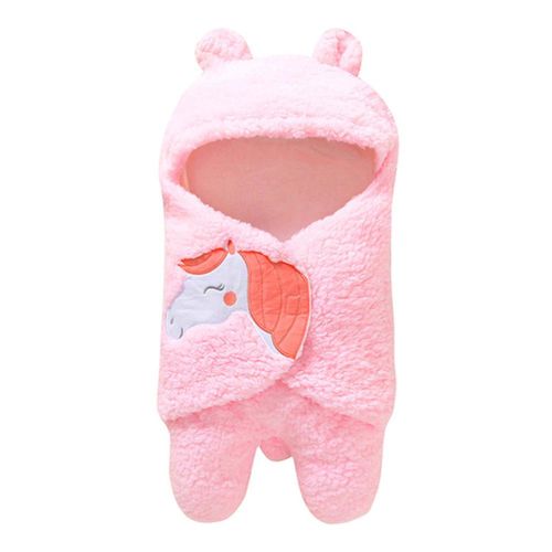 Newborn Warm Swaddle Blanket Soft Windproof Cartoon Embroidery Baby Quilt New,Pink NO5240