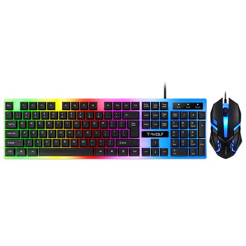 T-wolf TF230 Wired Gaming Keyboard With Background Light & Mouse