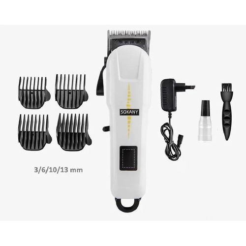 Sokany Rechargeable Cordless Shaving Machine With Battery Indicator - White
