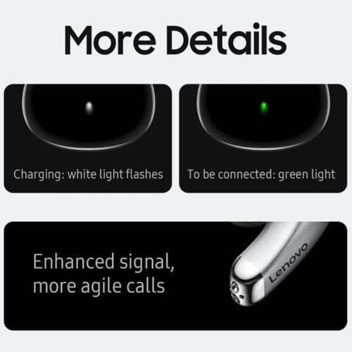 Lenovo LP5 Earbuds Wireless Headsets Bluetooth Earphones Noise Reduction Dynamic Driver Headset - Grey