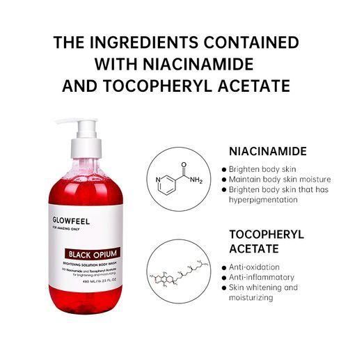 GLOWFEEL Brightening Solution Body Wash Scented Shower Lotion For Moisturiz-ing With Niacinamide
