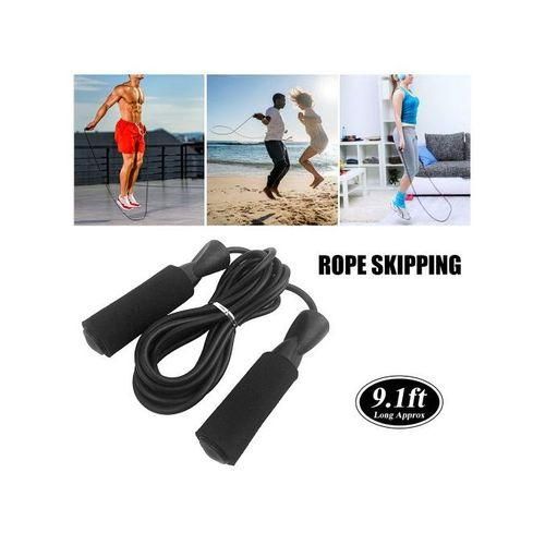 Jump Rope Fitness Skipping Rope Soft Foam-black