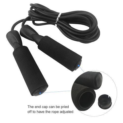 Jump Rope Fitness Skipping Rope Soft Foam-black