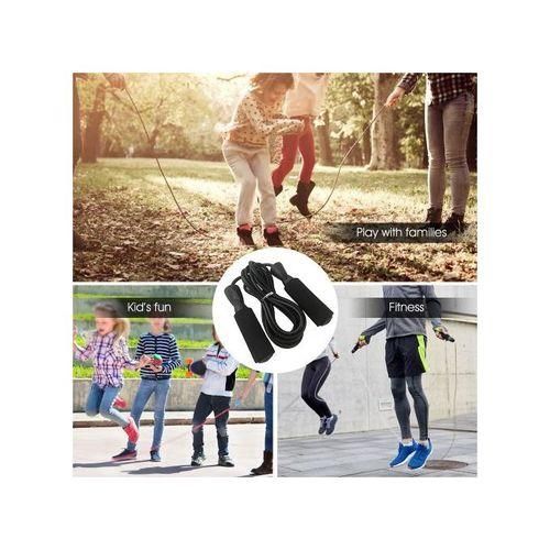 Jump Rope Fitness Skipping Rope Soft Foam-black