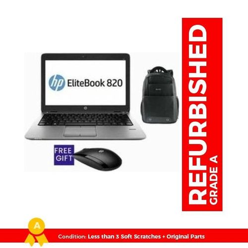 Hp Elitebook 820(12.5-inch,Core I5,8GB RAM,500 GB,Refurbished) Free Mouse & Bag- Black