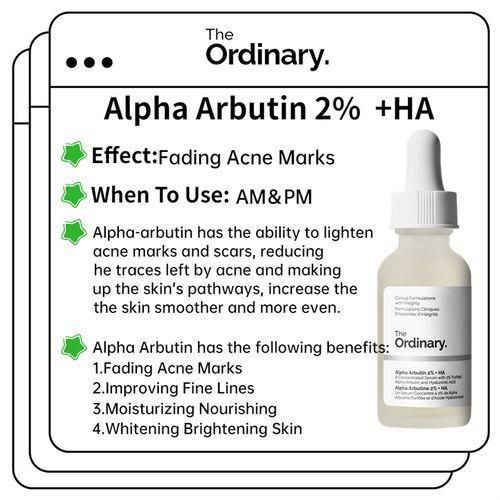 The Ordinary Alpha Arbutin 2% +HA Fading Acne Marks Serum(30ml)