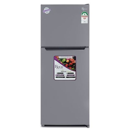 Roch 140 Liters Double Door Top Freezer Defrost Fridge &ndash; Silver(2YRS WRTY)
