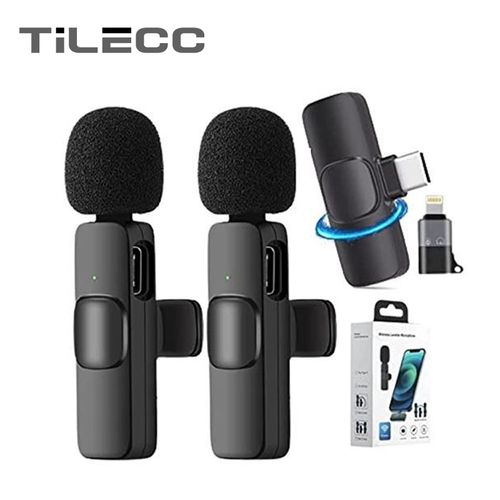 Genera TiLECC Wireless Lavalier Microphone Portable Audio Video Recording Mini Mic For IPhone